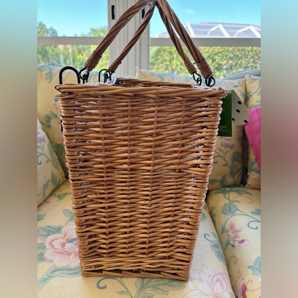 Kate Spade x Target Adult Woven Bicycle Basket Natural NWT - Picture 5 of 12